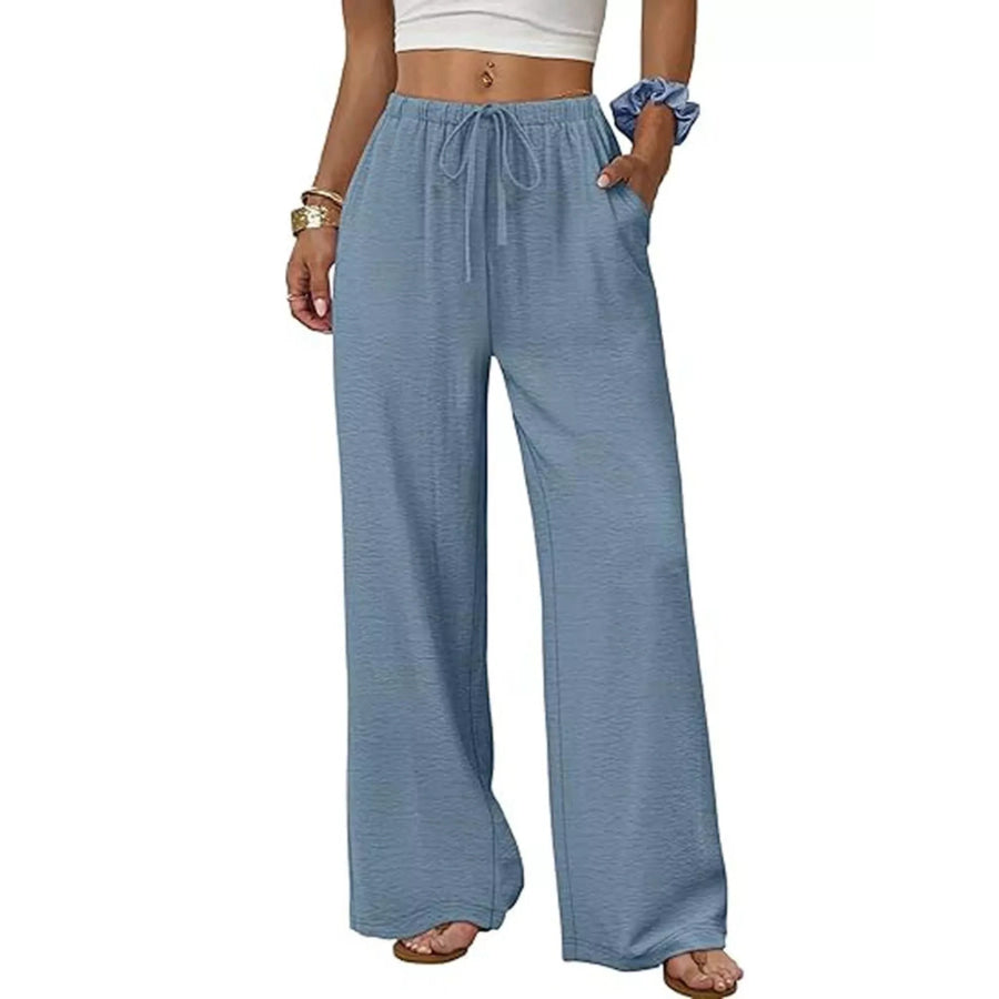 High-Waisted Wide-Leg Pants Apparel and Accessories