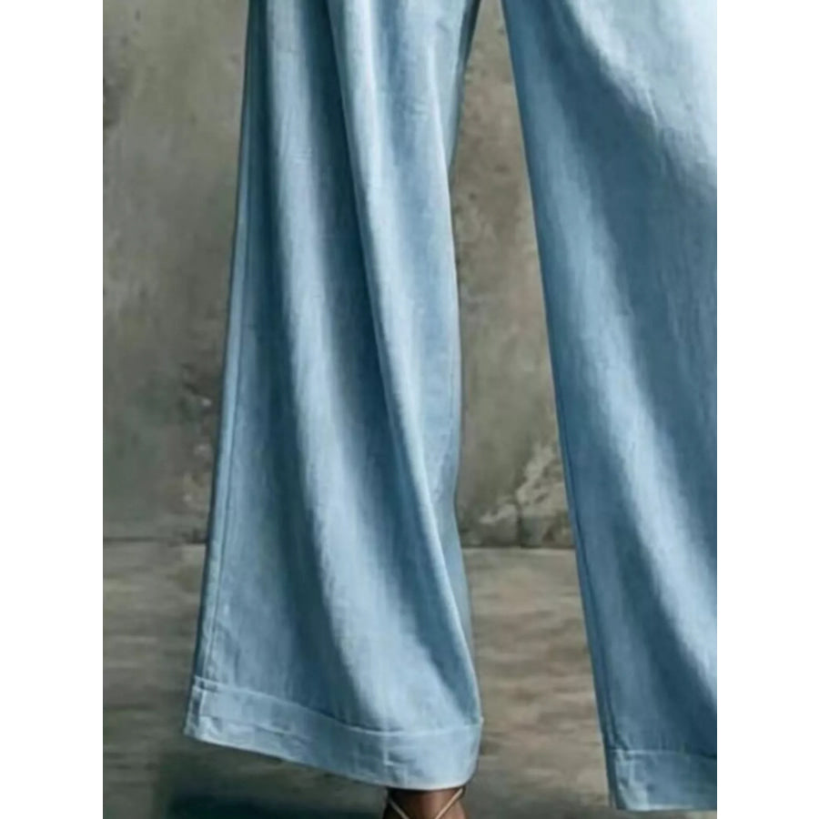 High-Waisted Wide-Leg Pants Apparel and Accessories
