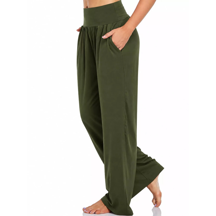 High-Waisted Wide-Leg Pants Apparel and Accessories