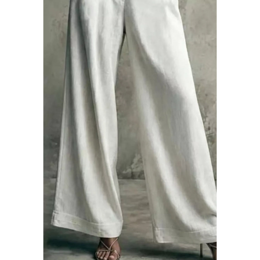 High-Waisted Wide-Leg Pants Apparel and Accessories