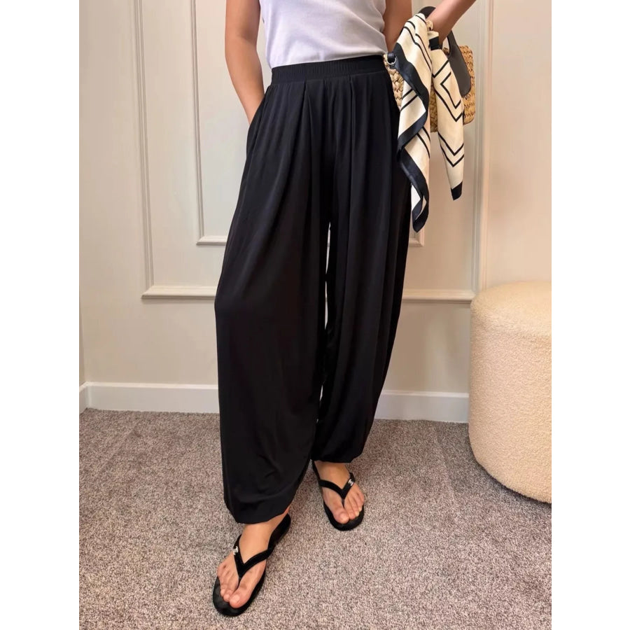 High-Waisted Wide-Leg Pants Apparel and Accessories