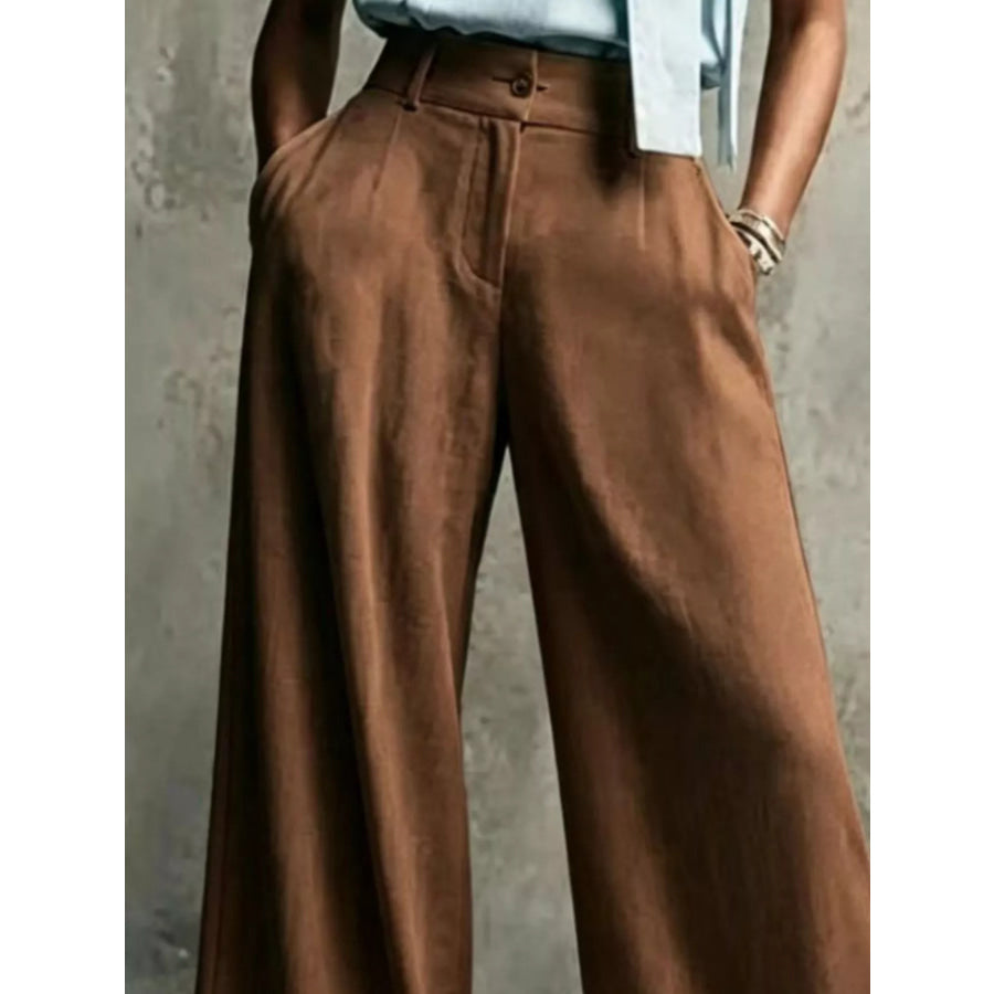 High-Waisted Wide-Leg Pants Apparel and Accessories