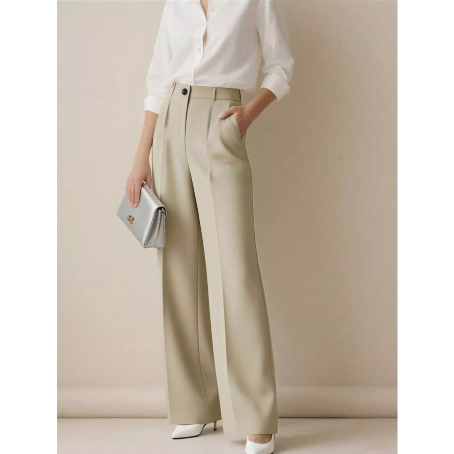 High-Waisted Wide Leg Pants Apparel and Accessories