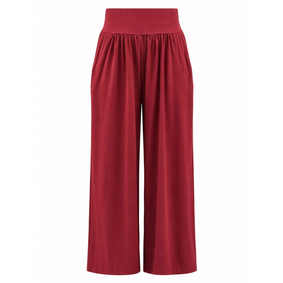 High-Waisted Wide-Leg Pants Apparel and Accessories
