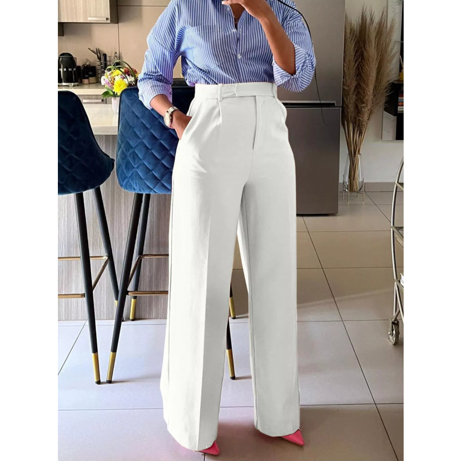 High-Waisted Wide-Leg Pants Apparel and Accessories