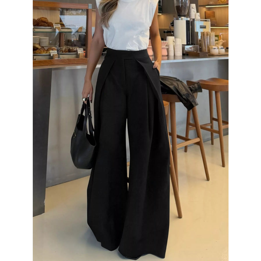 High-Waisted Wide-Leg Pants Apparel and Accessories