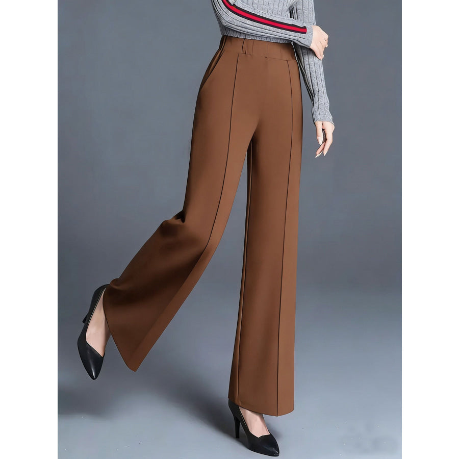 High-Waisted Wide Leg Pants Apparel and Accessories