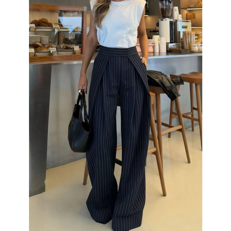 High-Waisted Wide-Leg Pants Apparel and Accessories