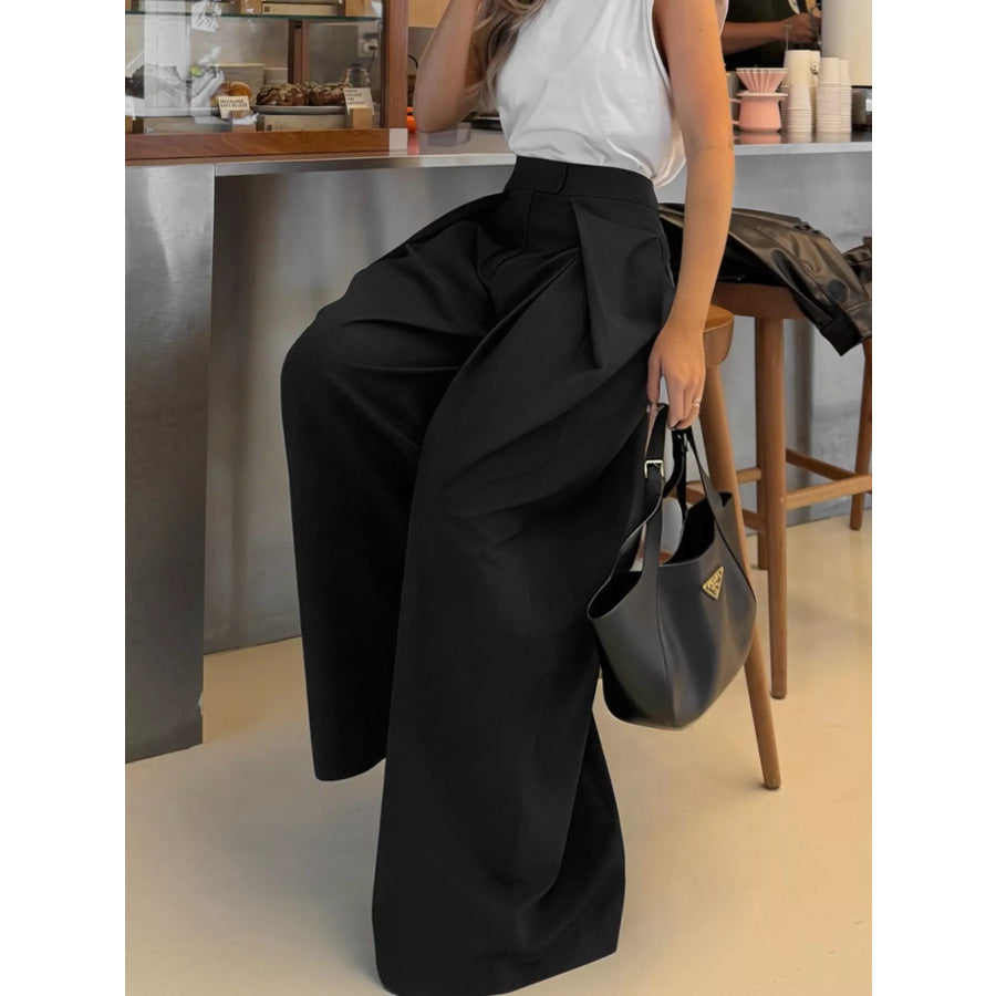 High-Waisted Wide-Leg Pants Apparel and Accessories
