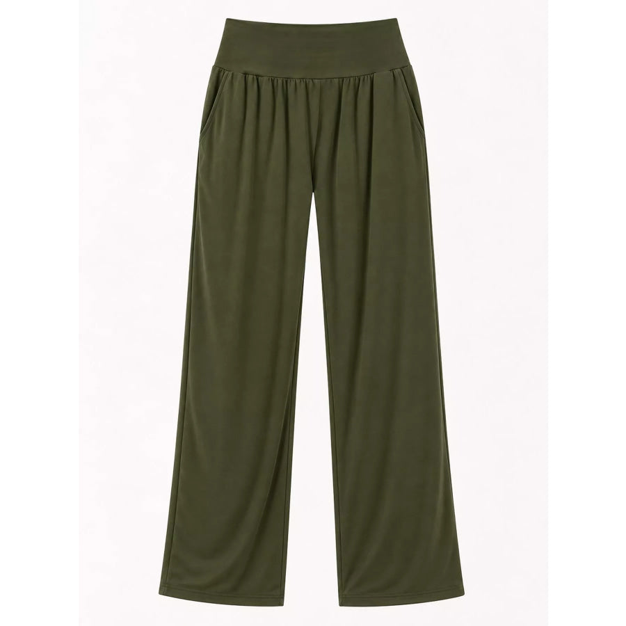 High-Waisted Wide-Leg Pants Apparel and Accessories