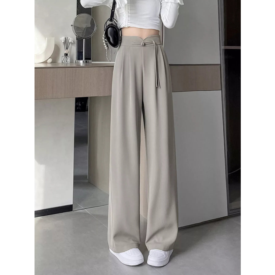 High-Waisted Wide-Leg Pants Mocha / S Apparel and Accessories