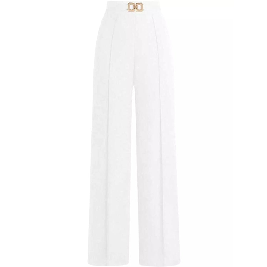 High-Waisted Wide-Leg Pants White / XS Apparel and Accessories