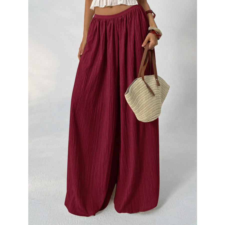 High-Waisted Wide-Leg Pleated Casual Pants Apparel and Accessories
