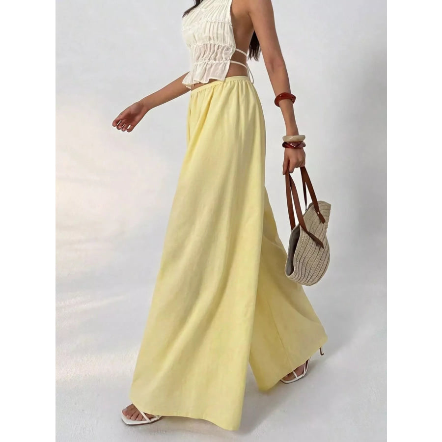 High-Waisted Wide-Leg Pleated Casual Pants Apparel and Accessories