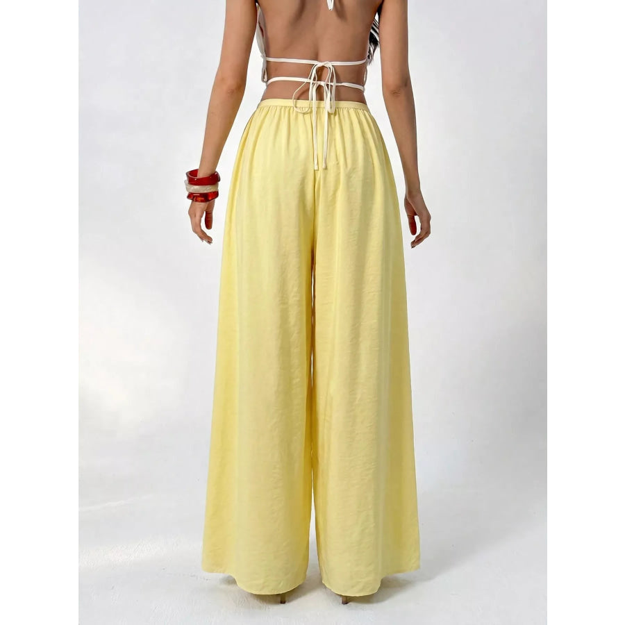 High-Waisted Wide-Leg Pleated Casual Pants Apparel and Accessories