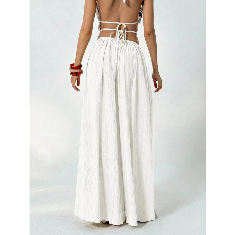 High-Waisted Wide-Leg Pleated Casual Pants Apparel and Accessories