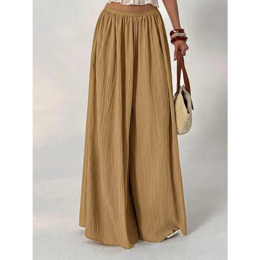 High-Waisted Wide-Leg Pleated Casual Pants Apparel and Accessories