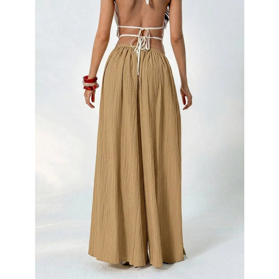 High-Waisted Wide-Leg Pleated Casual Pants Apparel and Accessories