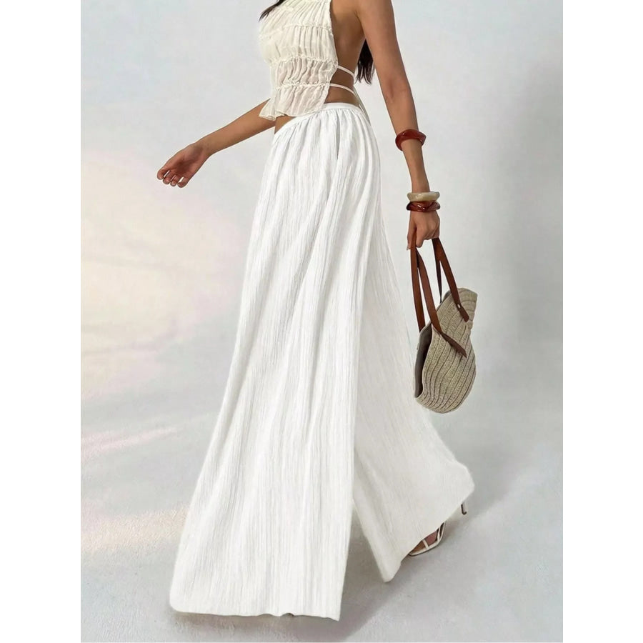 High-Waisted Wide-Leg Pleated Casual Pants Apparel and Accessories