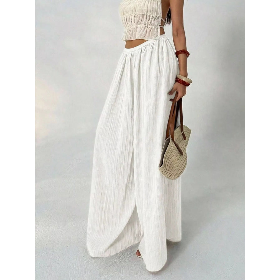 High-Waisted Wide-Leg Pleated Casual Pants Apparel and Accessories