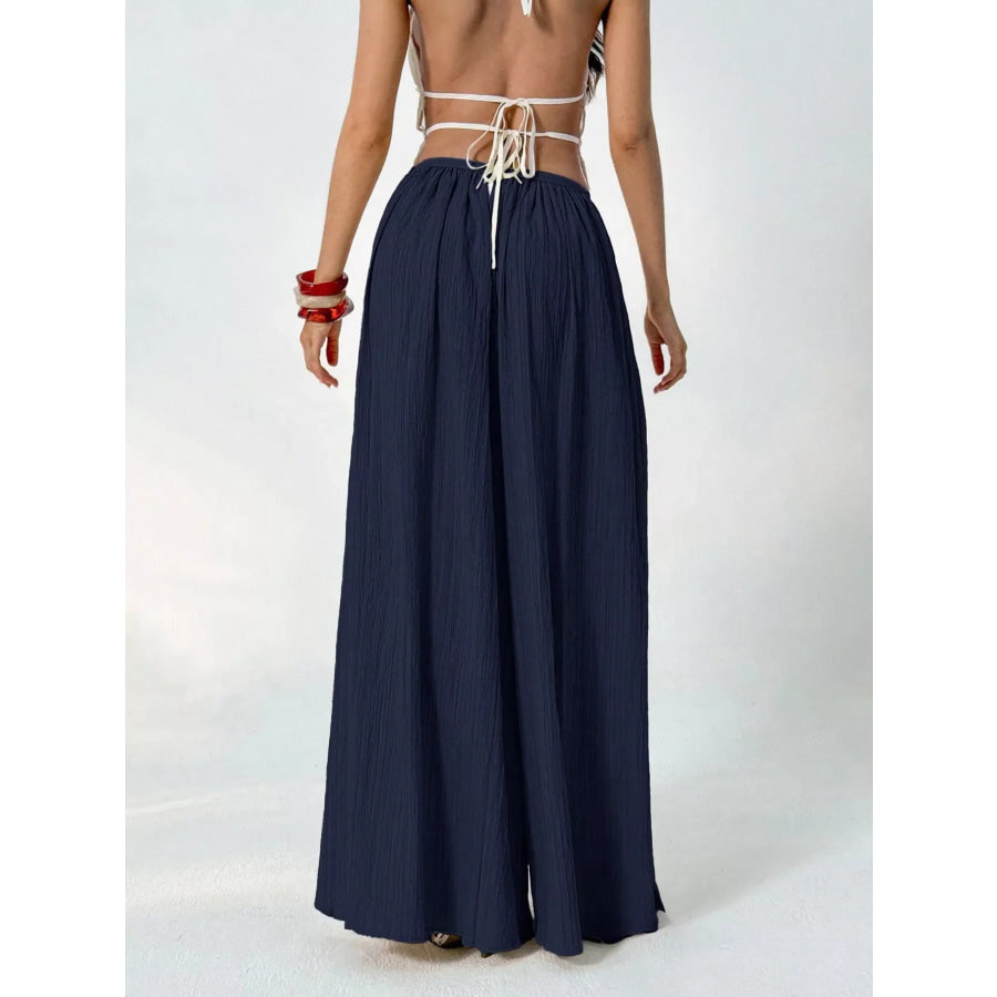 High-Waisted Wide-Leg Pleated Casual Pants Apparel and Accessories