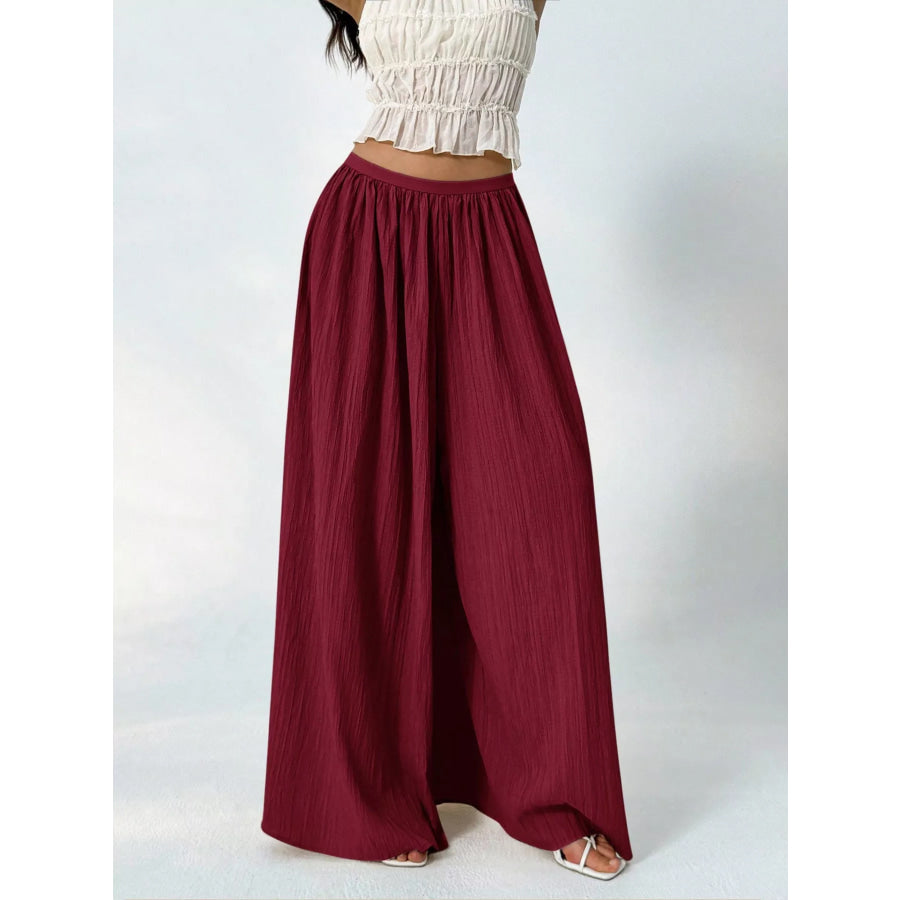 High-Waisted Wide-Leg Pleated Casual Pants Apparel and Accessories