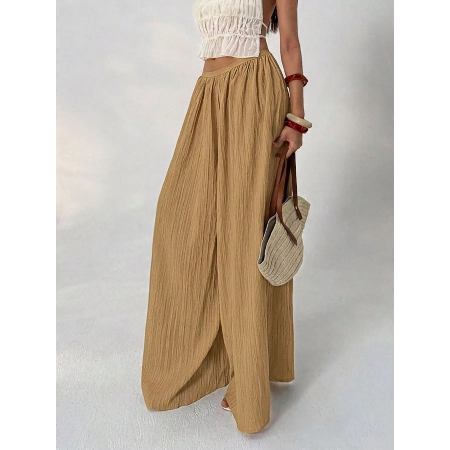 High-Waisted Wide-Leg Pleated Casual Pants Apparel and Accessories