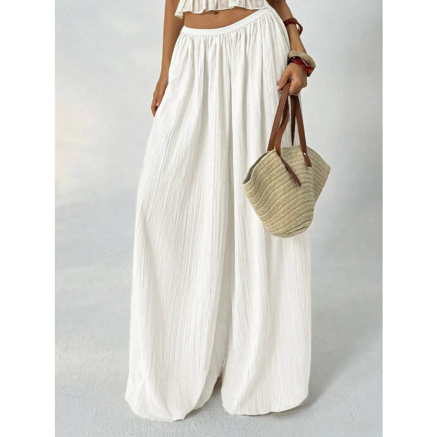 High-Waisted Wide-Leg Pleated Casual Pants Apparel and Accessories