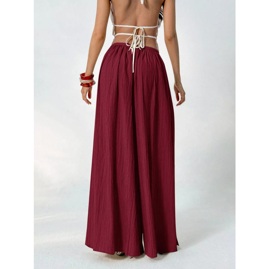 High-Waisted Wide-Leg Pleated Casual Pants Apparel and Accessories