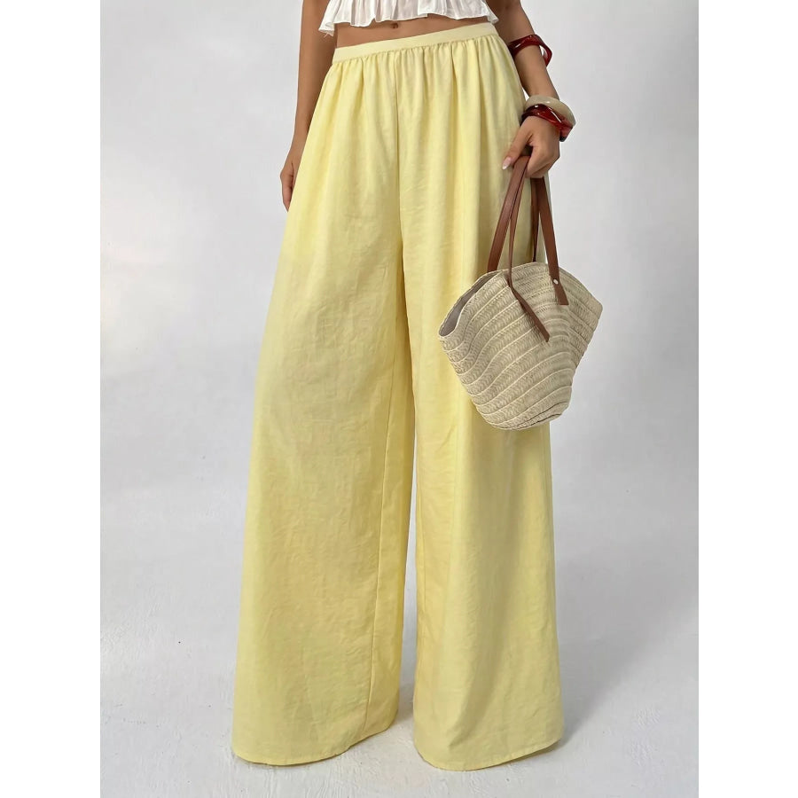 High-Waisted Wide-Leg Pleated Casual Pants Apparel and Accessories