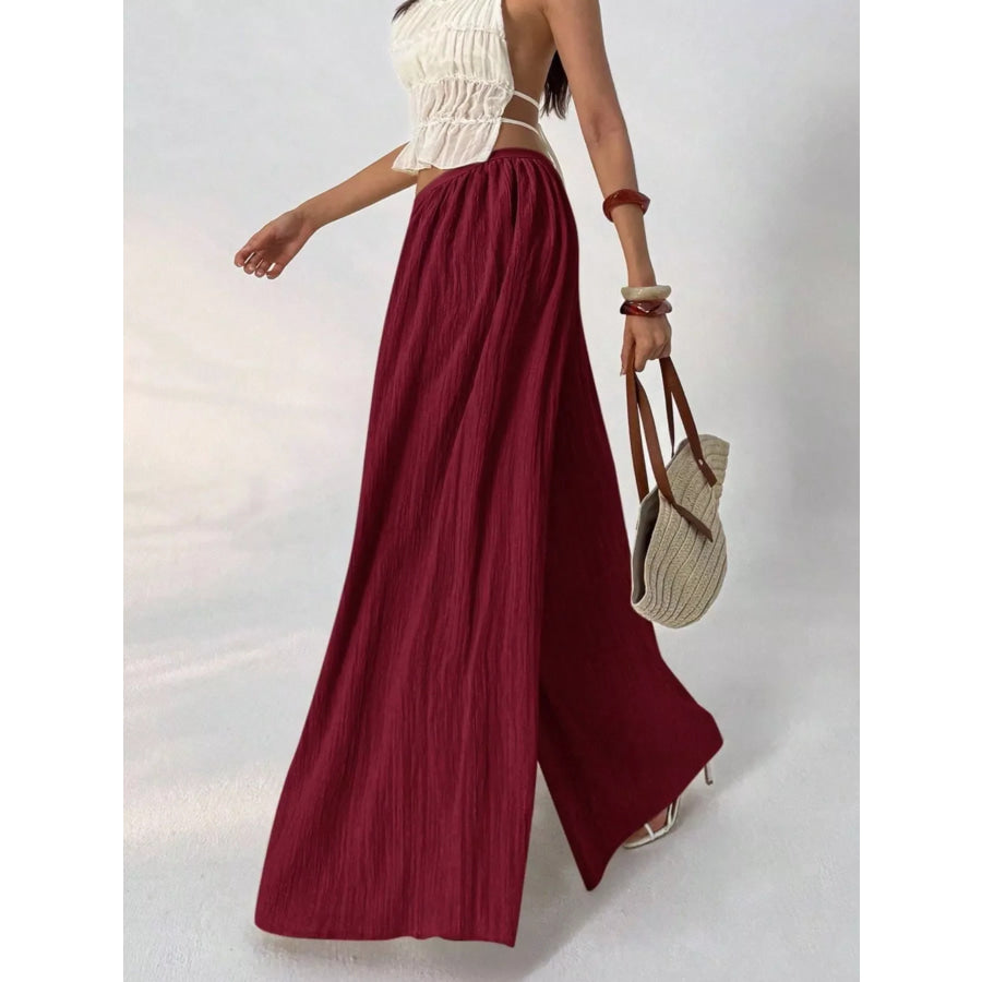 High-Waisted Wide-Leg Pleated Casual Pants Apparel and Accessories