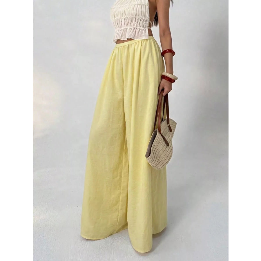 High-Waisted Wide-Leg Pleated Casual Pants Apparel and Accessories