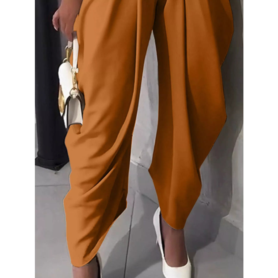 High-Waisted Wide Leg Pleated Pants Apparel and Accessories