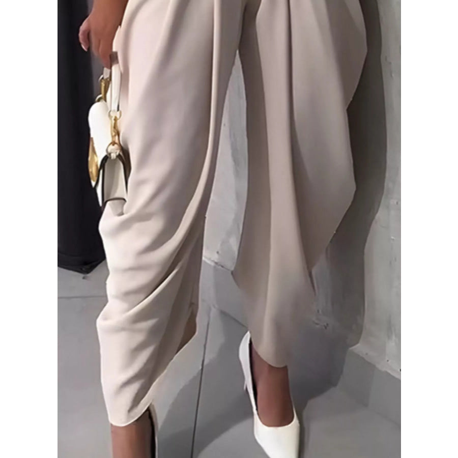 High-Waisted Wide Leg Pleated Pants Apparel and Accessories