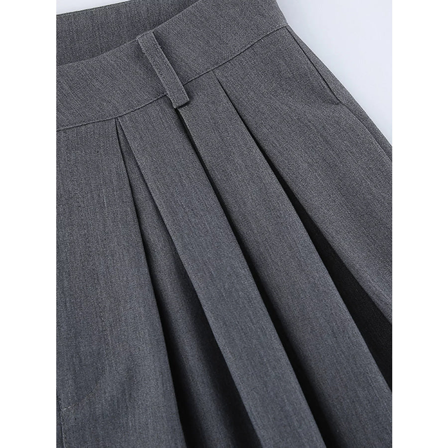 High-Waisted Wide-Leg Pleated Pants Apparel and Accessories