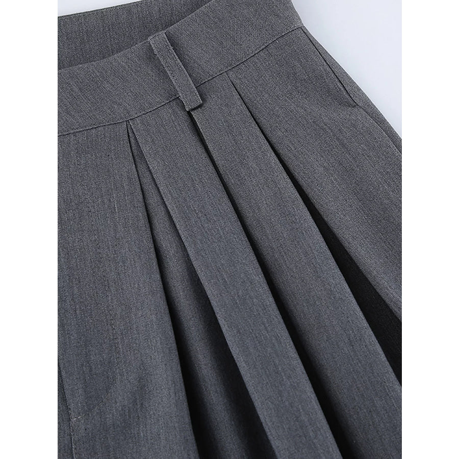 High-Waisted Wide-Leg Pleated Pants Apparel and Accessories