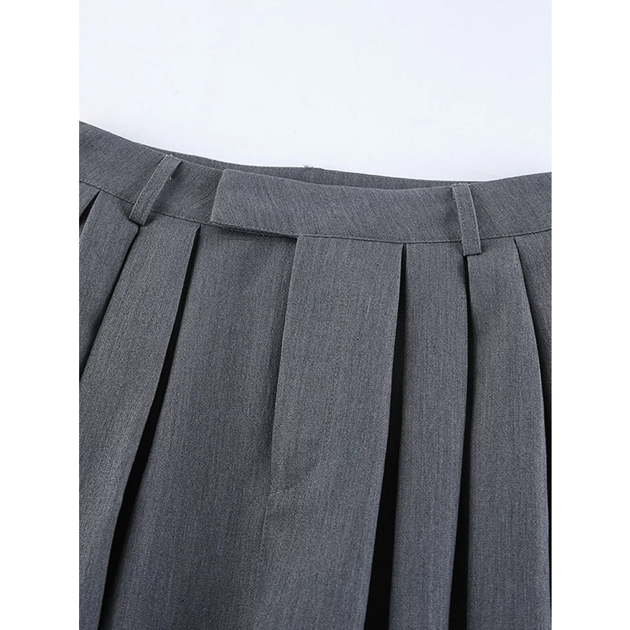 High-Waisted Wide-Leg Pleated Pants Apparel and Accessories