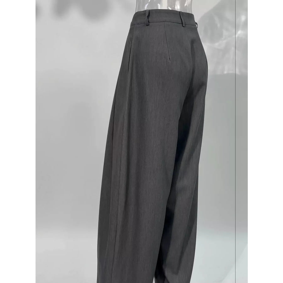 High-Waisted Wide-Leg Pleated Pants Apparel and Accessories