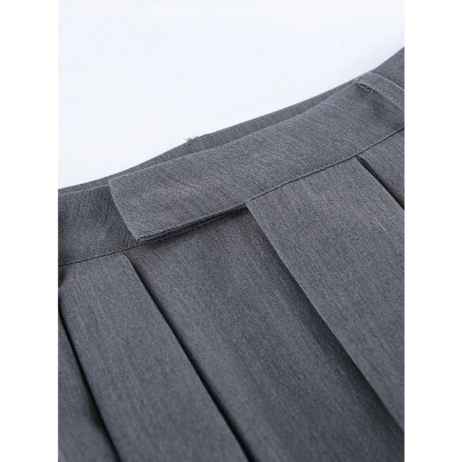High-Waisted Wide-Leg Pleated Pants Apparel and Accessories