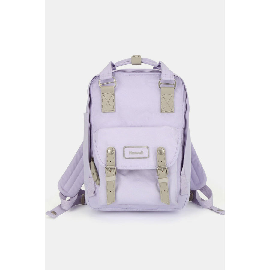 Himawari Contrast Water and Scratch-Resistant Nylon Backpack Bag Lavender / One Size Apparel and Accessories