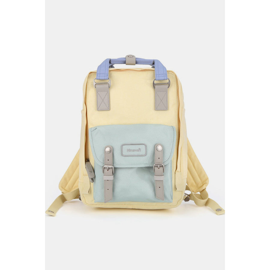 Himawari Contrast Water and Scratch-Resistant Nylon Backpack Bag Light Yellow / One Size Apparel and Accessories