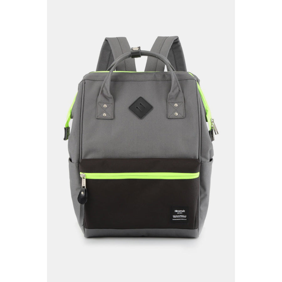 Himawari Contrast Waterproof Backpack Bag with Reinforced Edges Green / One Size Apparel and Accessories