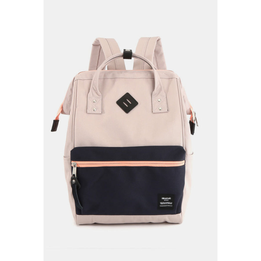 Himawari Contrast Waterproof Backpack Bag with Reinforced Edges Pink / One Size Apparel and Accessories