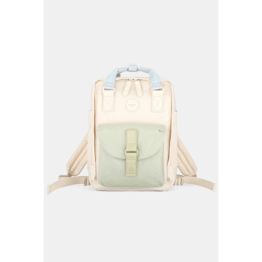 Himawari Contrast Waterproof Canvas Backpack Bag with Round Label Apple / One Size Apparel and Accessories