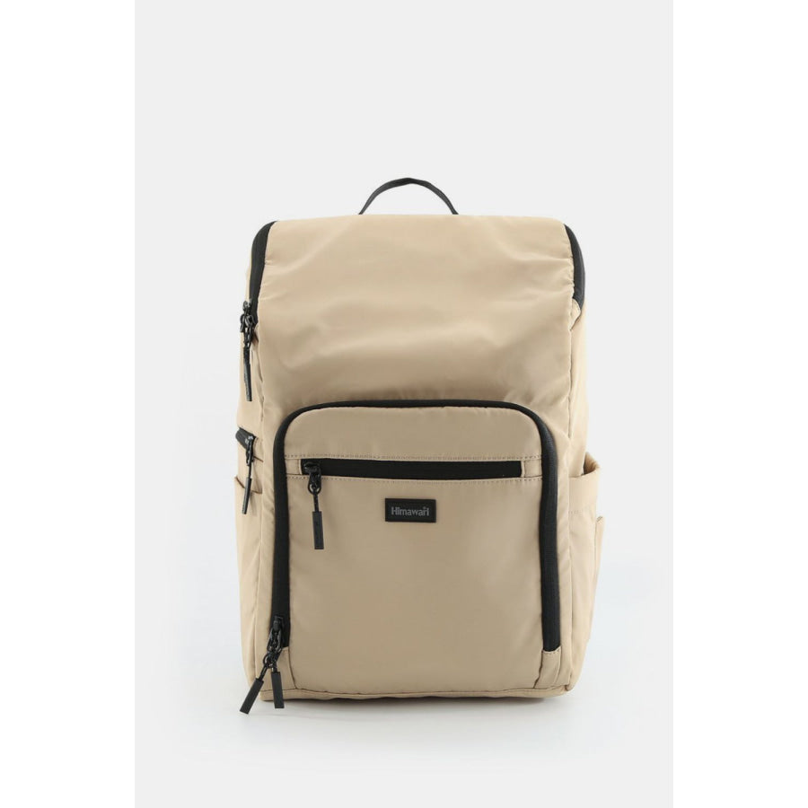 Himawari Nylon Waterproof Backpack Bag Khaki / One Size Apparel and Accessories