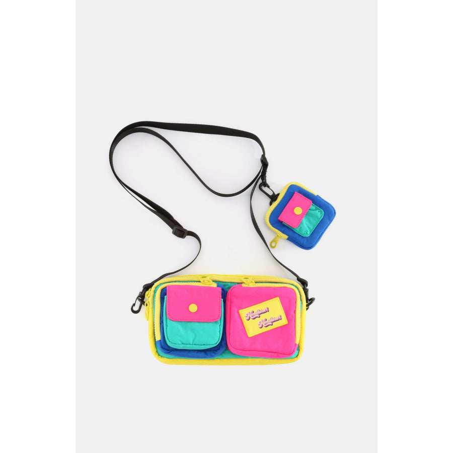 Himawari Removable Strap Nylon Crossbody Bag with EarPods Bag Hot Pink / One Size Apparel and Accessories