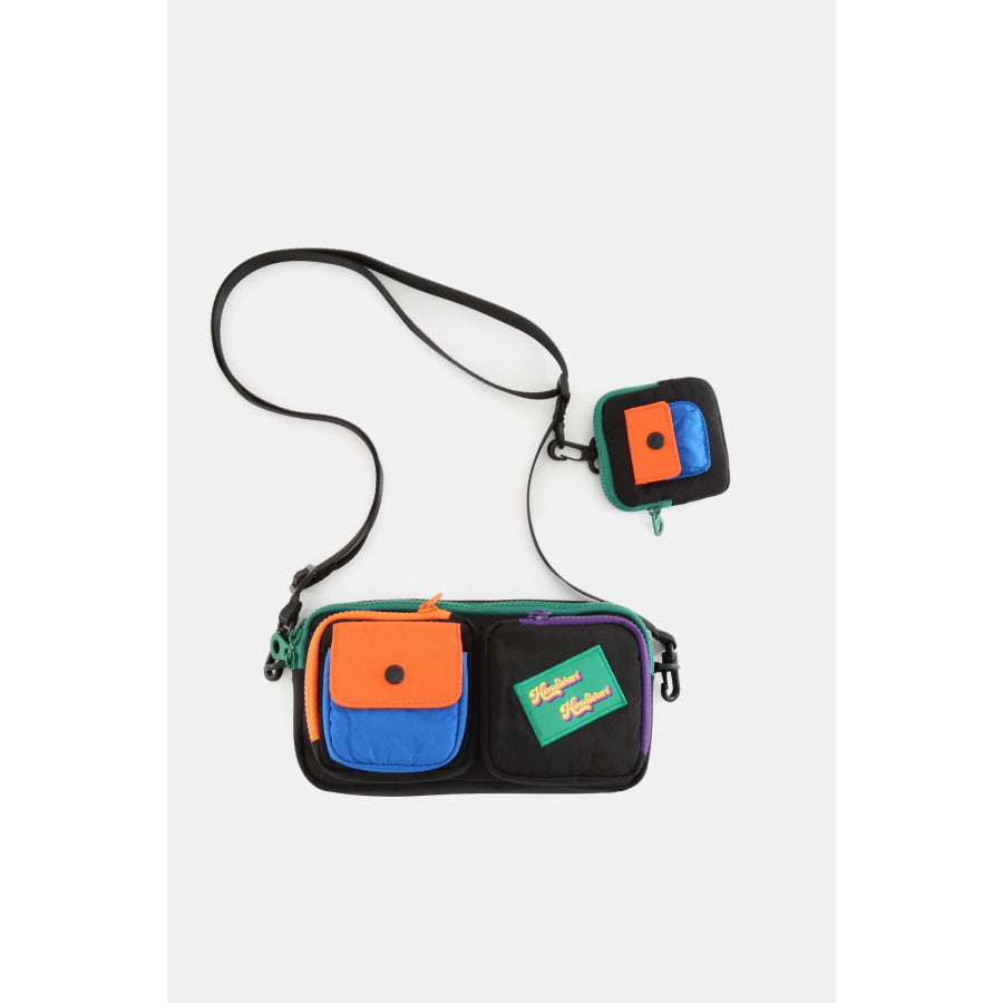 Himawari Removable Strap Nylon Crossbody Bag with EarPods Bag Orange / One Size Apparel and Accessories