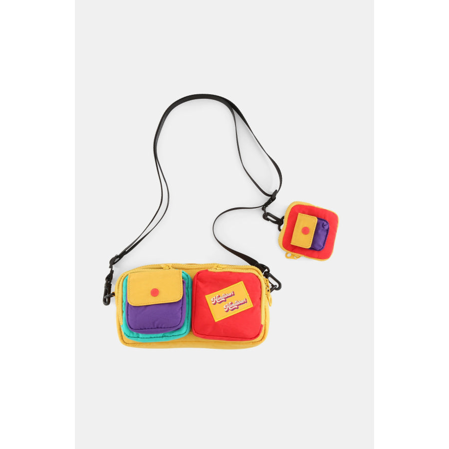 Himawari Removable Strap Nylon Crossbody Bag with EarPods Bag Yellow / One Size Apparel and Accessories