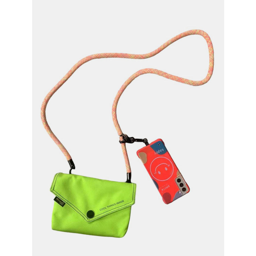 Himawari Solid Color Envelope Shape Crossbody Bag with Removable Strap Neon / One Size Apparel and Accessories
