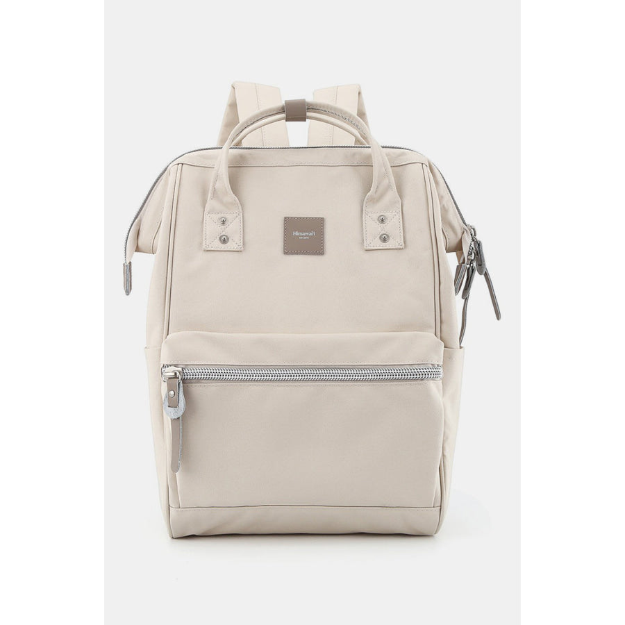 Himawari Water Resistant Canvas Backpack Bag with Side Pockets Beige / One Size Apparel and Accessories